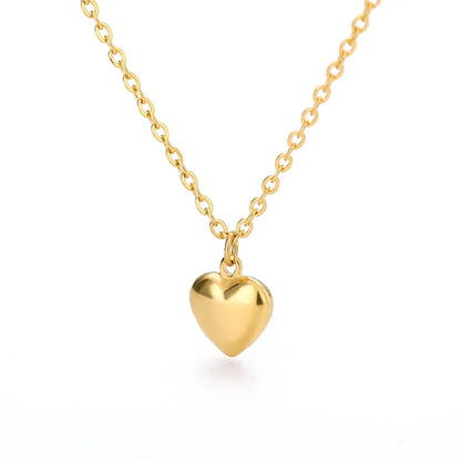 Fashion Necklaces 2022 Woman Stainless Steel Love Heart Pendant Necklaces Virgin Girls Jewelry Rose Gold Color Chain Link