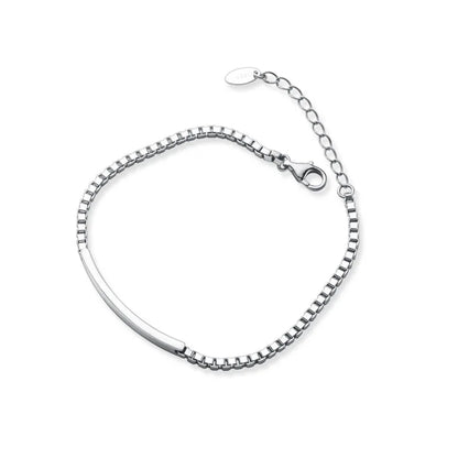 Silver Color Bracelet INS Fashion Couples Accessories Simple Charm Splicing Chain Glossy Geometric Party Jewelry