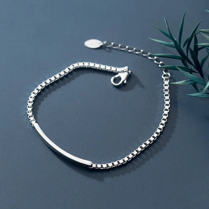 Silver Color Bracelet INS Fashion Couples Accessories Simple Charm Splicing Chain Glossy Geometric Party Jewelry